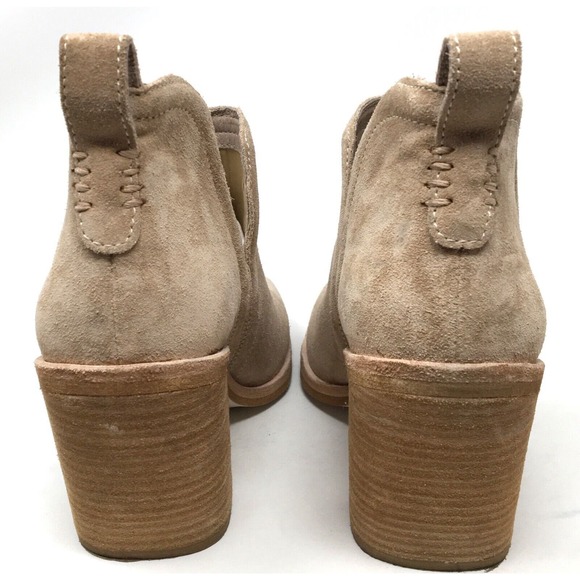 Jeffrey Campbell Rosalee Women's 8.5 Light Brown Suede Block Heel Ankle Bootie - Picture 5 of 7